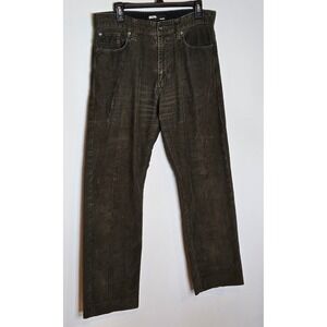 BDG Mens Straight Leg Corduroy Pants Olive Green Casual 34x32 Urban Outfitters‎